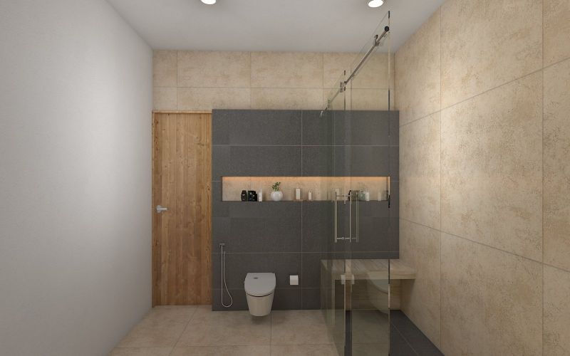 Minimalistic Toilet Design With WC Storage Unit